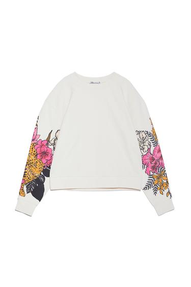 SWEATSHIRT WITH RUBBERISED SLEEVES