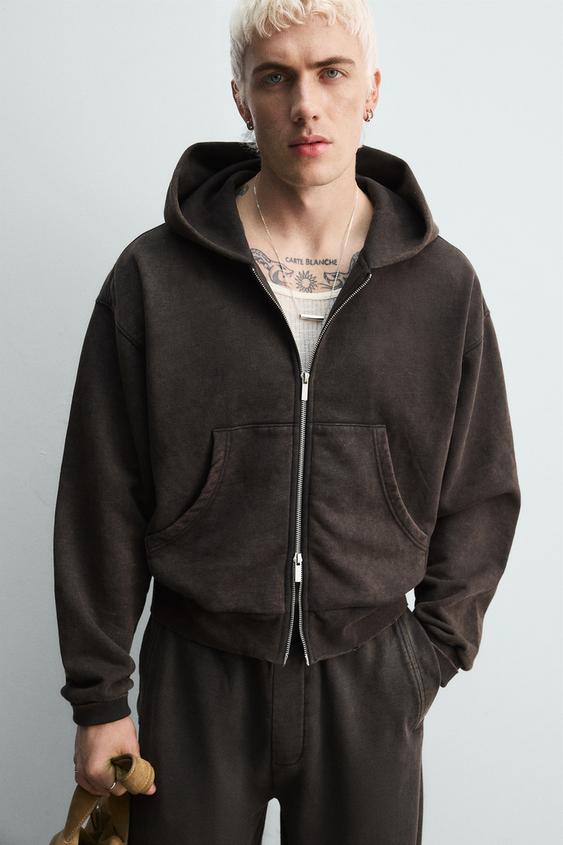 Sudadera Básica Sudaderas Hombre Zara Sin Capucha Sudaderas Grises