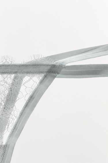 CONTRAST LACE BRIEFS - Blue / Grey by Zara - Image 2