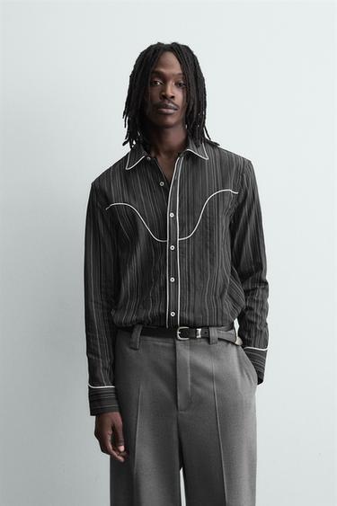 قميص WESTERN VIVOS - رمادي الخاص بـ Zara