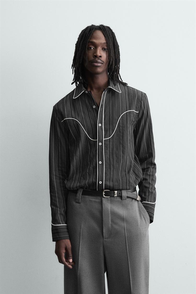 ZARA WESTERN SHIRT WITH PIPING