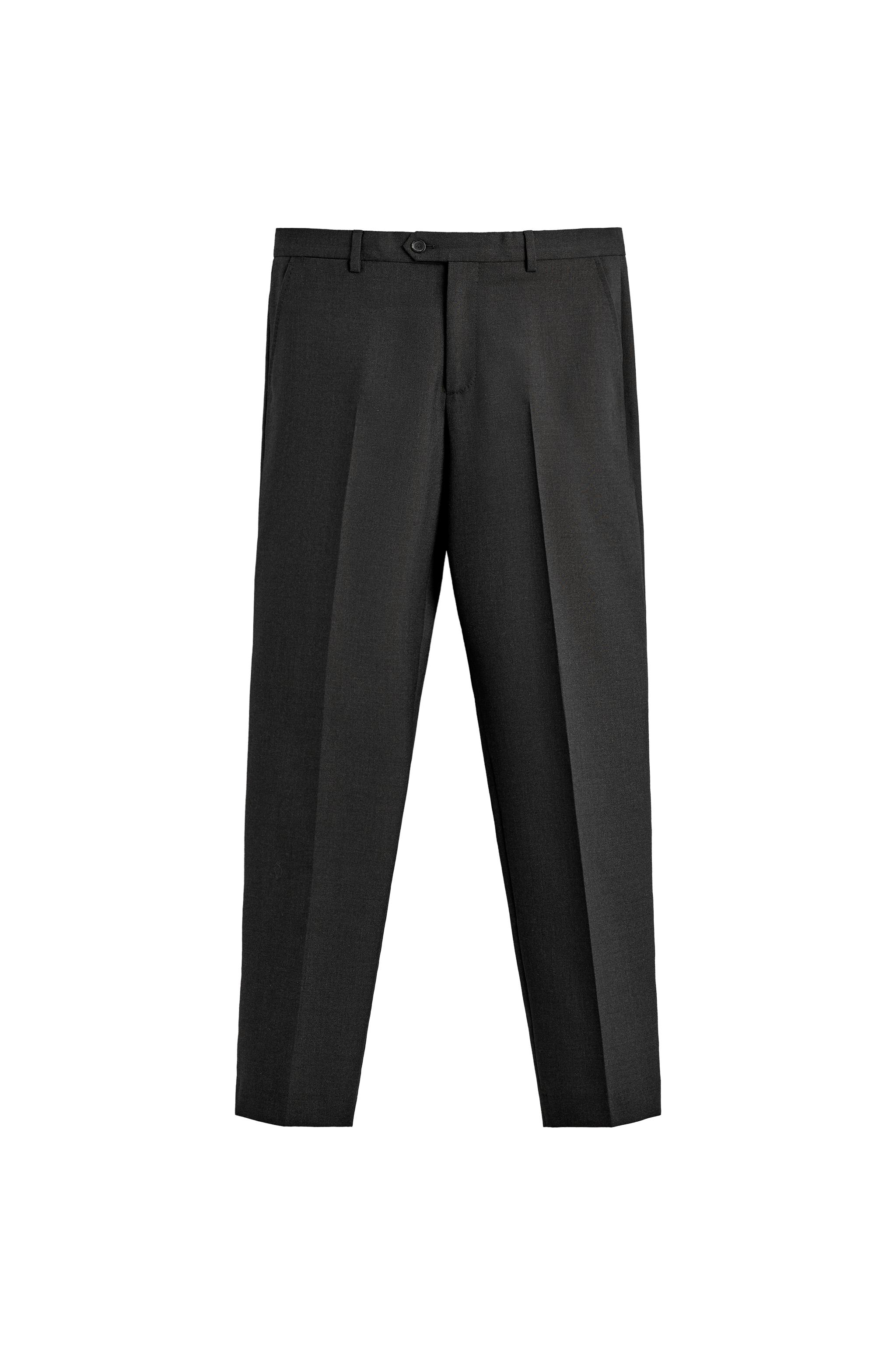 100% WOOL REGULAR FIT SUIT PANTS