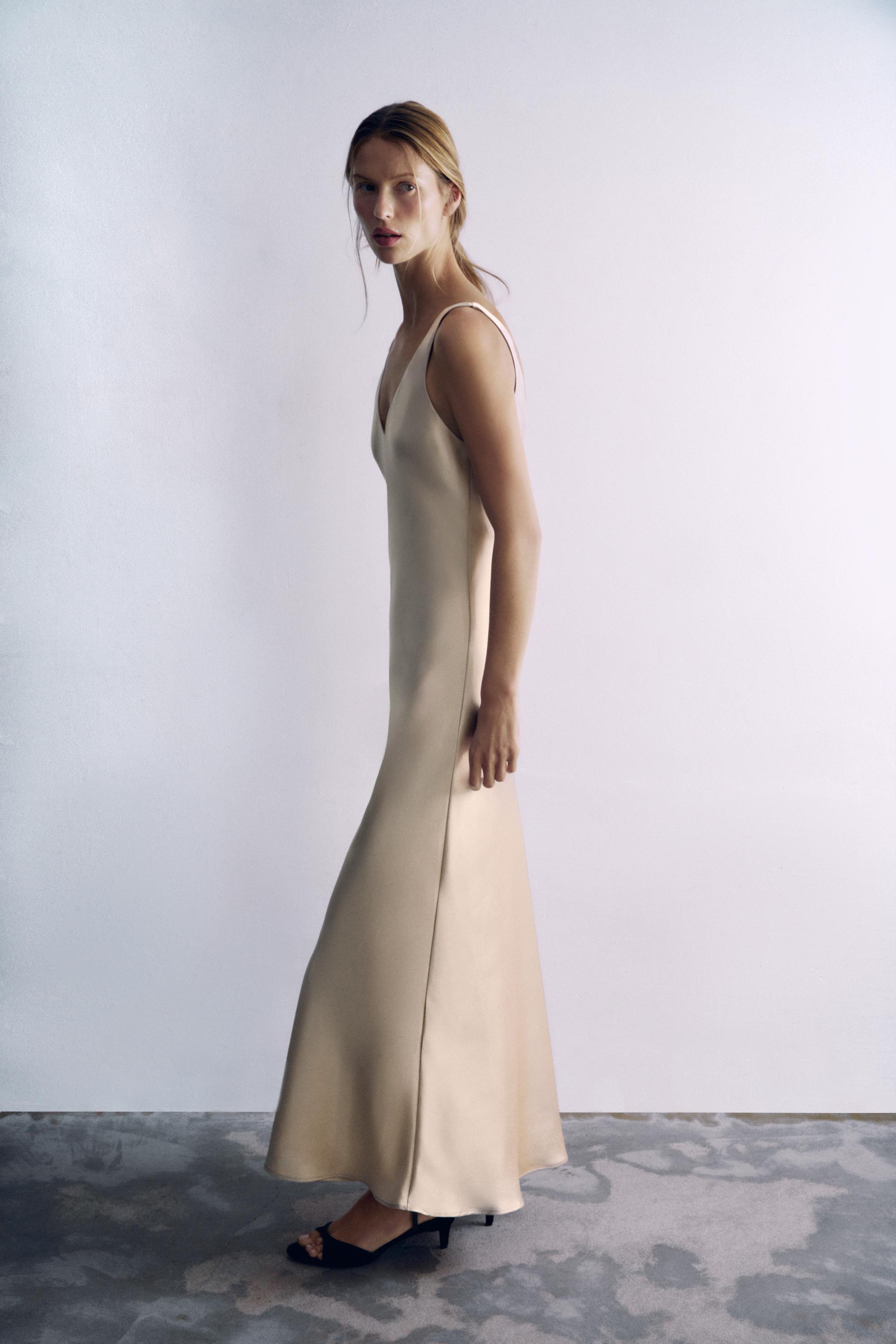 SATIN MIDI DRESS