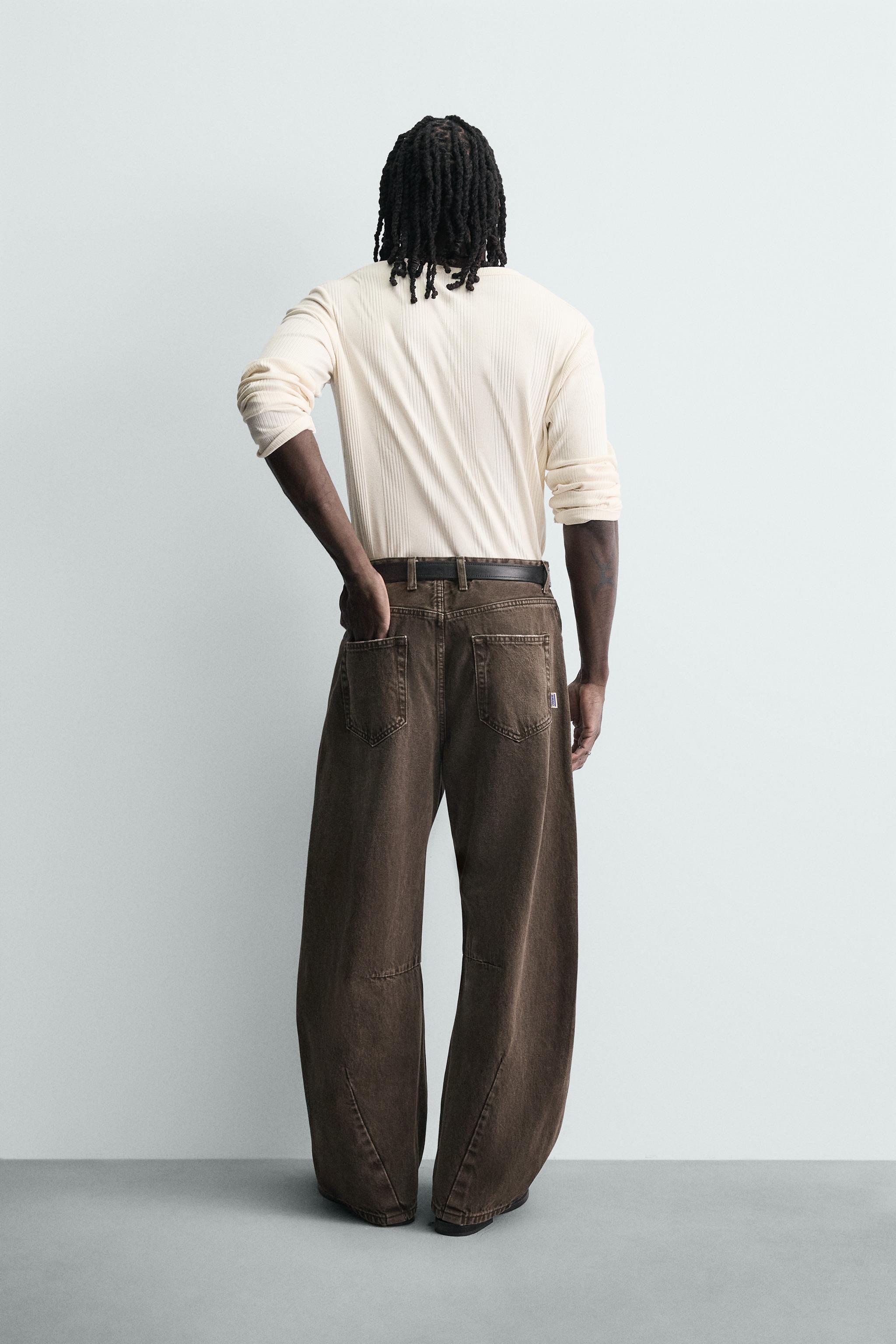 WASHED BARREL FIT PANTS