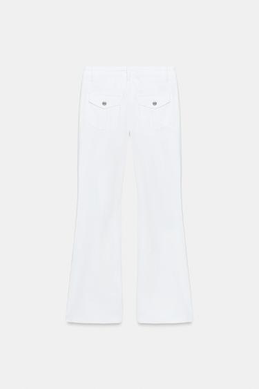 JEANS TRF BOOTCUT SHTRAT I ULËT - I bardhë nga Zara