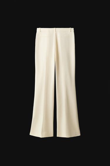 ZW COLLECTION LOW-RISE FLARE TROUSERS - Ecru by Zara - Image 4