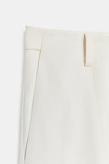 ZW COLLECTION BALLOON TROUSERS WITH LINEN BLEND - Ecru by Zara - Image 6