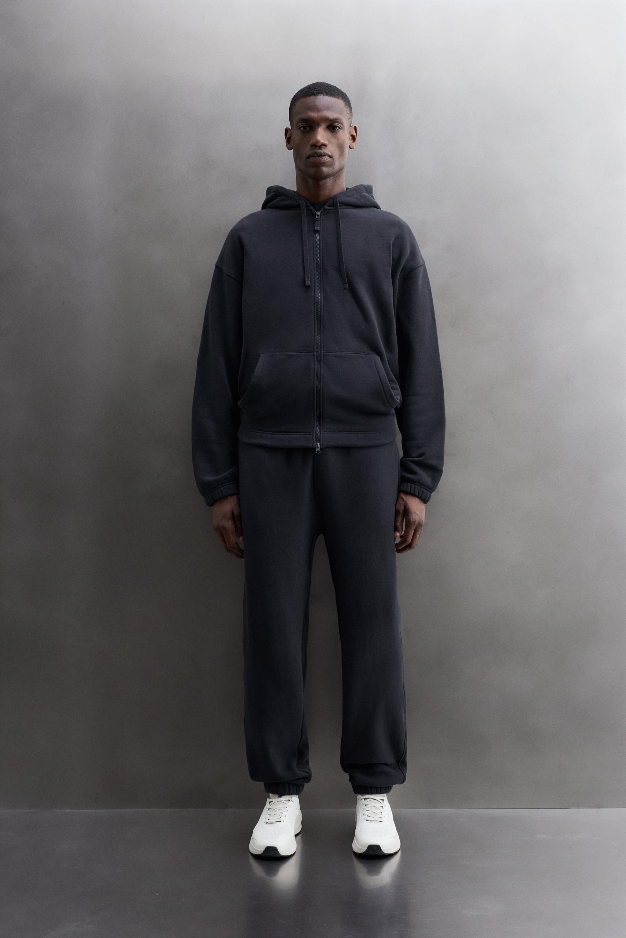 Zara PAMUKLU FERMUARLI KAPÜŞONLU SWEATSHIRT