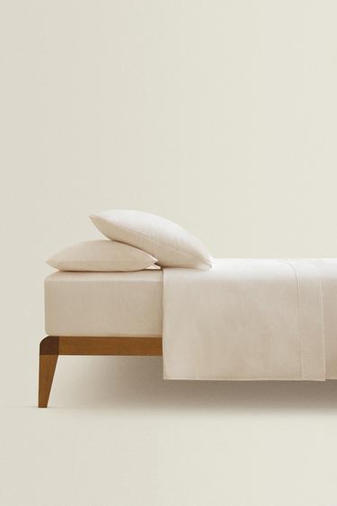 DRAP PLAT PERCALE DE COTON (300 FILS) - Écru de Zara - Image 3