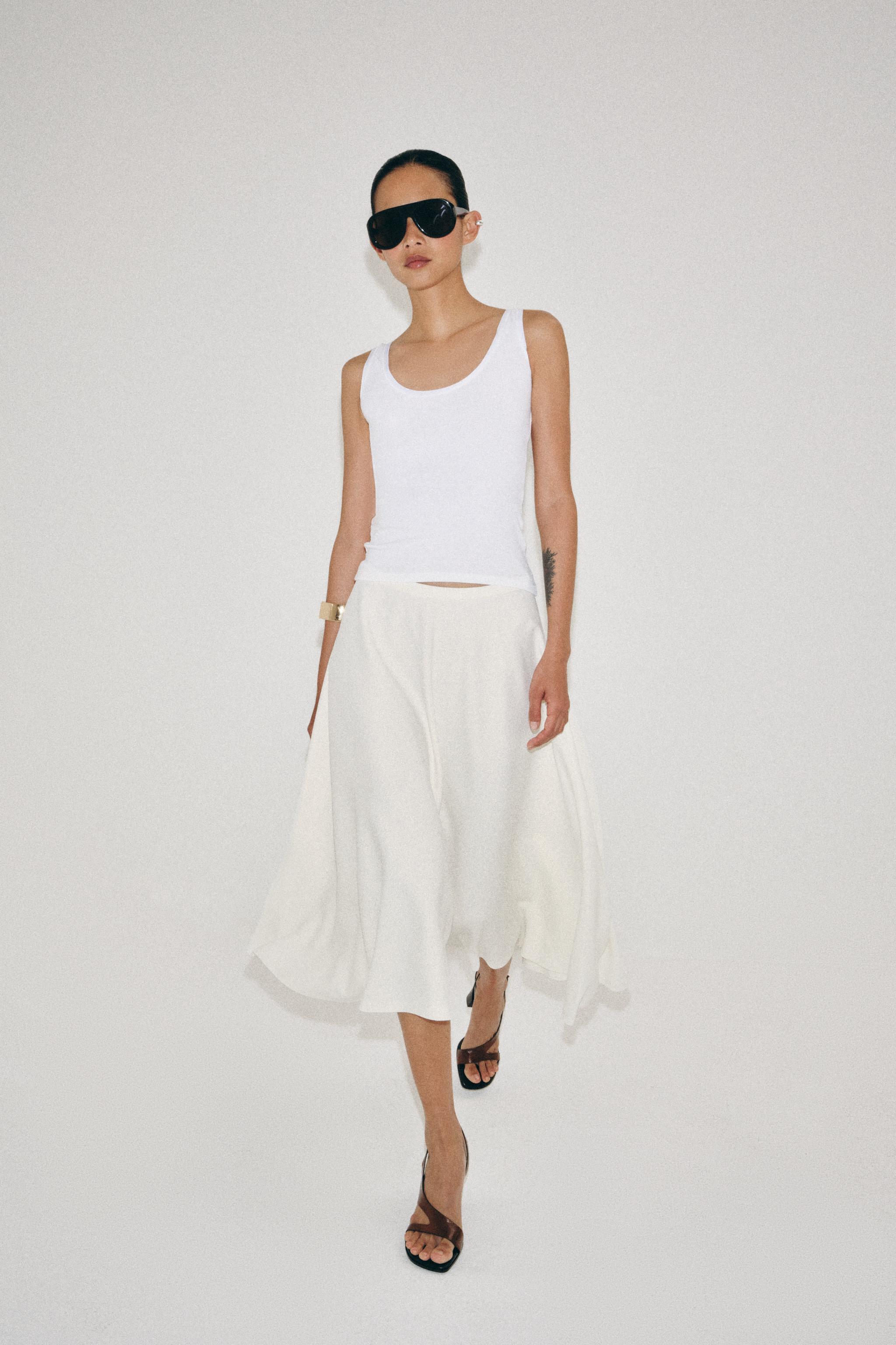 Женские юбки Zara ZW COLLECTION LAYERED MIDI SKIRT