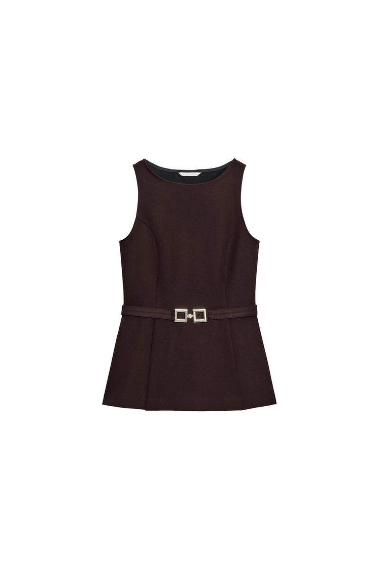 PEPLUM WAISTCOAT WITH BELT