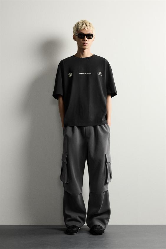 CAMISETA ESTAMPADOS COMBINADOS - Negro de Zara - Imagen 0