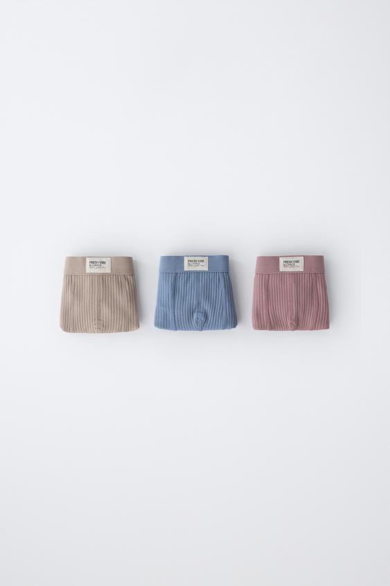 6-14 AÑOS/ PACK TRES BÓXERS RIB ETIQUETA - Multicolor de Zara - Imagen 0