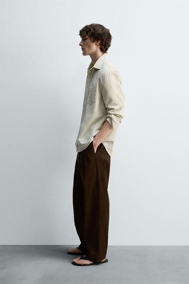 LIMITED EDITION STRIPED SHIRT - Green / Ecru by Zara - Image 3