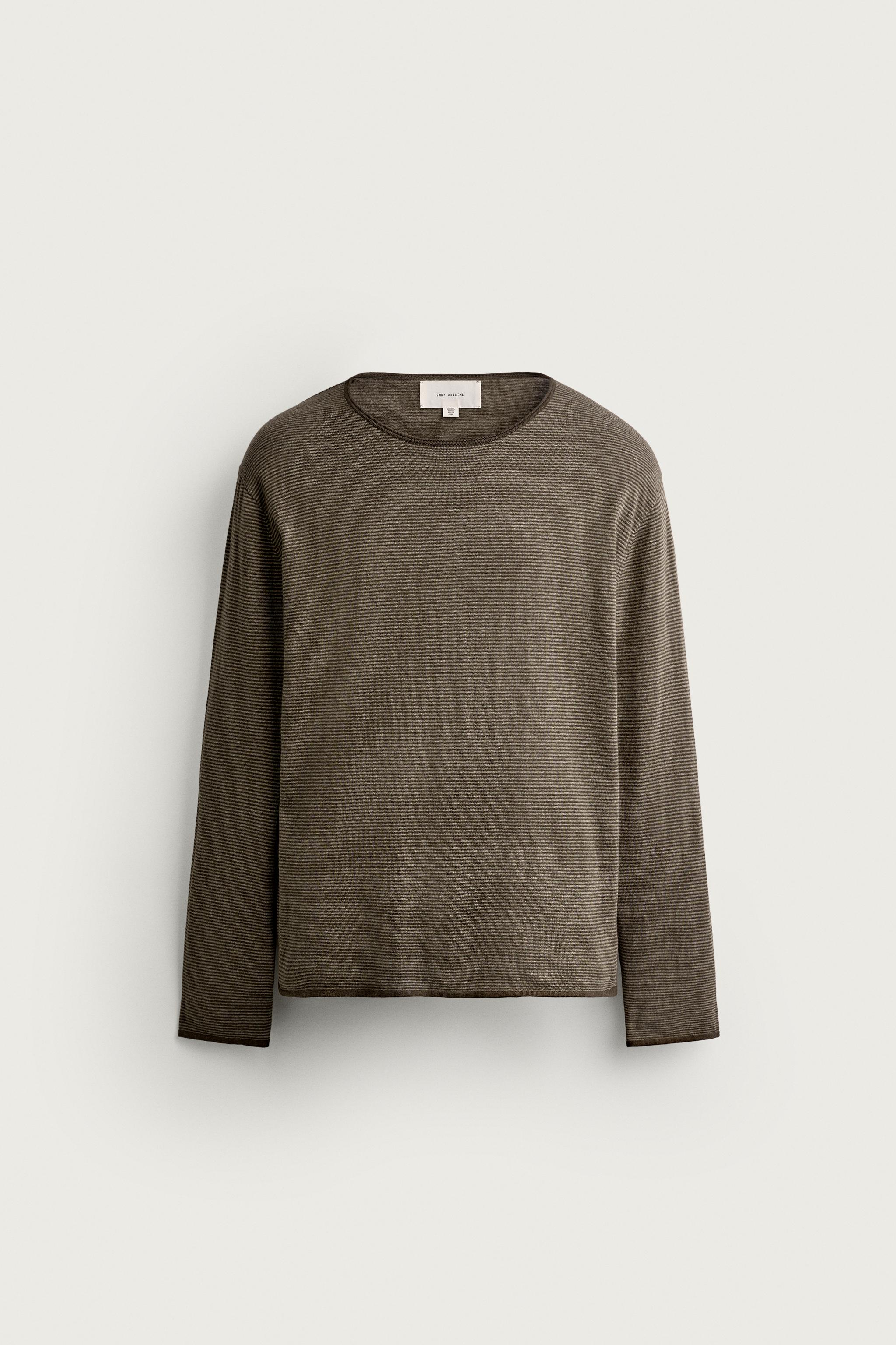 PULL À RAYURES EN COTON ET CACHEMIRE
