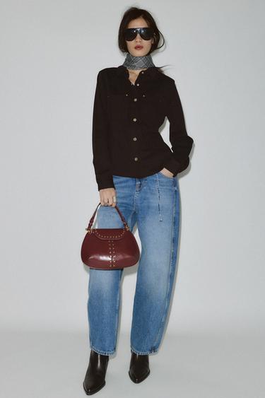 CAMISA ENTALLADA CREPE - Marrón de Zara