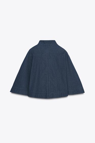 CAPE EN DENIM À BRANDEBOURGS - Bleu de Zara - Image 7
