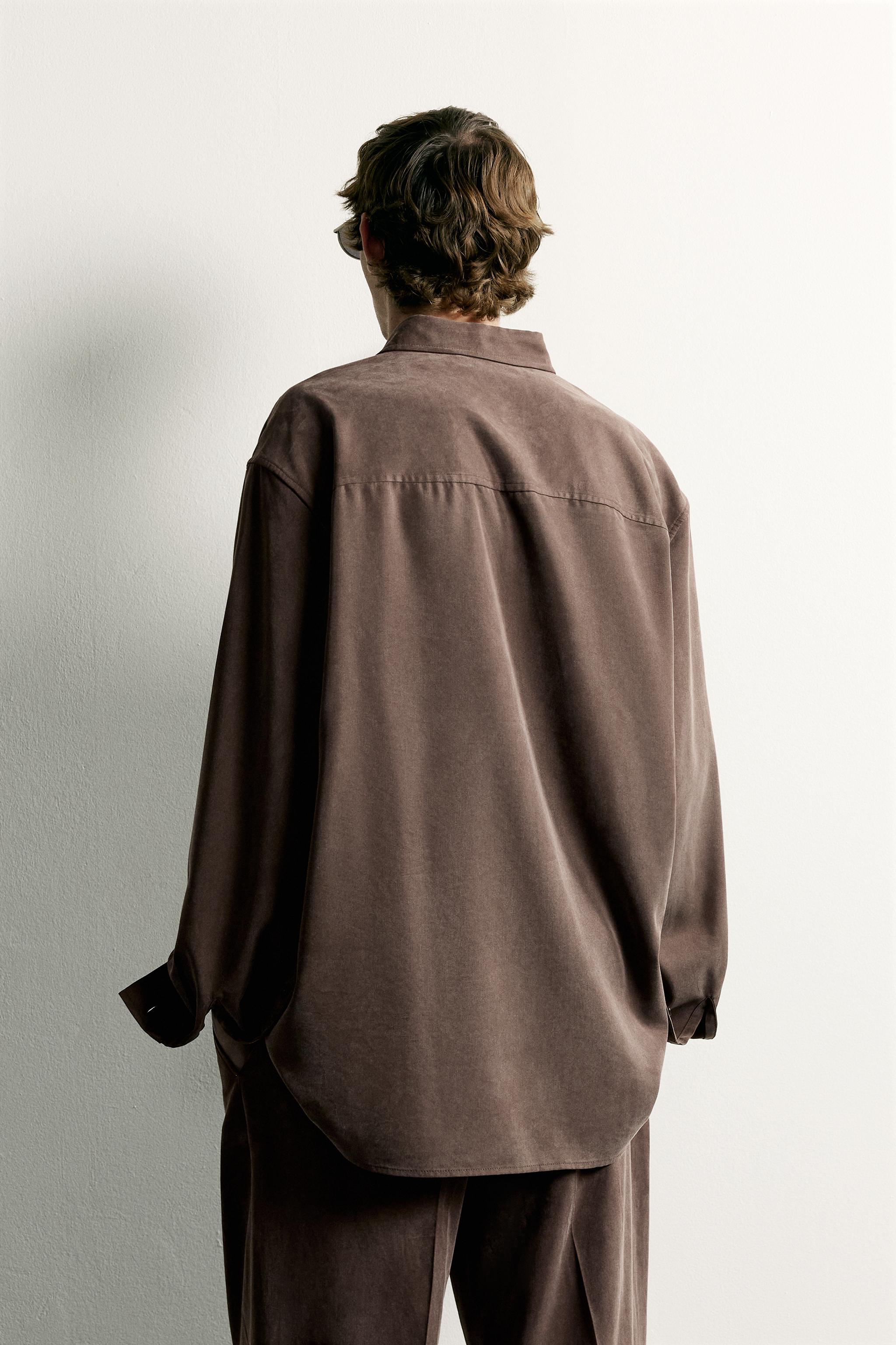 Мужские рубашки Zara Fluid Wrap Shirt — фото 3