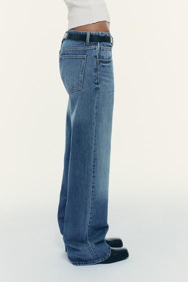 JEAN TRF À JAMBES LARGES TAILLE MOYENNE - Indigo de Zara - Image 4