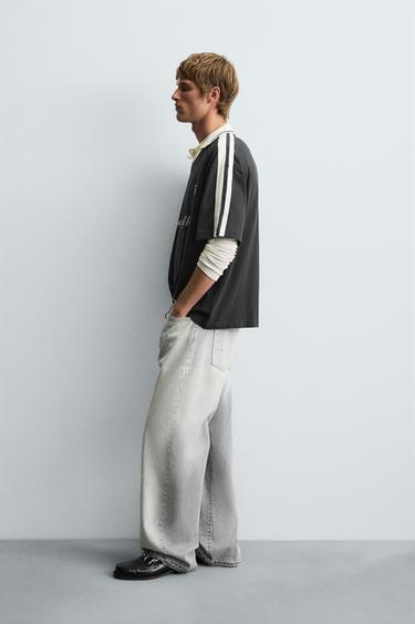 POLO IMPRIMÉ FOOT RÉTRO - Noir de Zara - Image 3