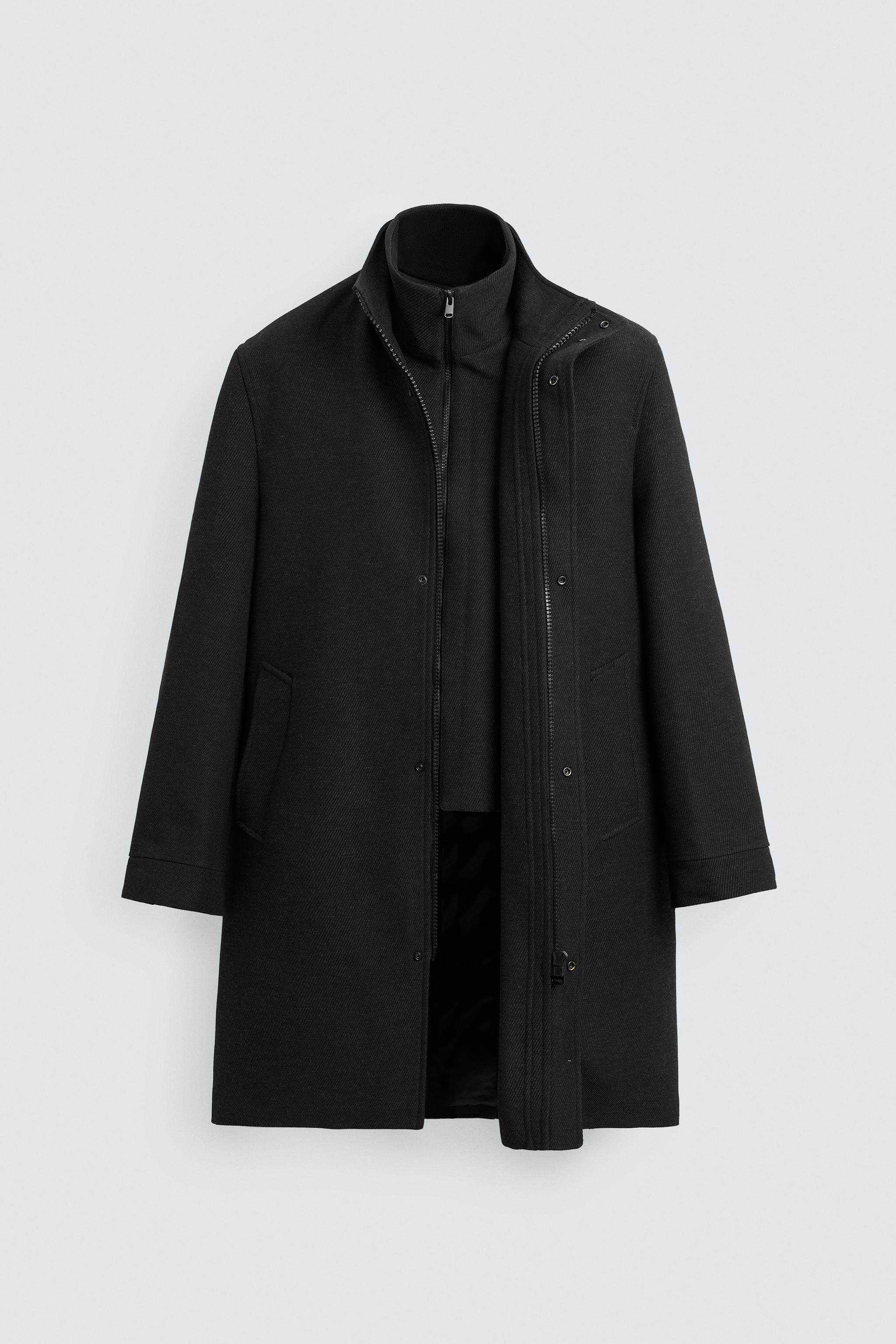 REMOVABLE COLLAR COAT - Gray | ZARA United States