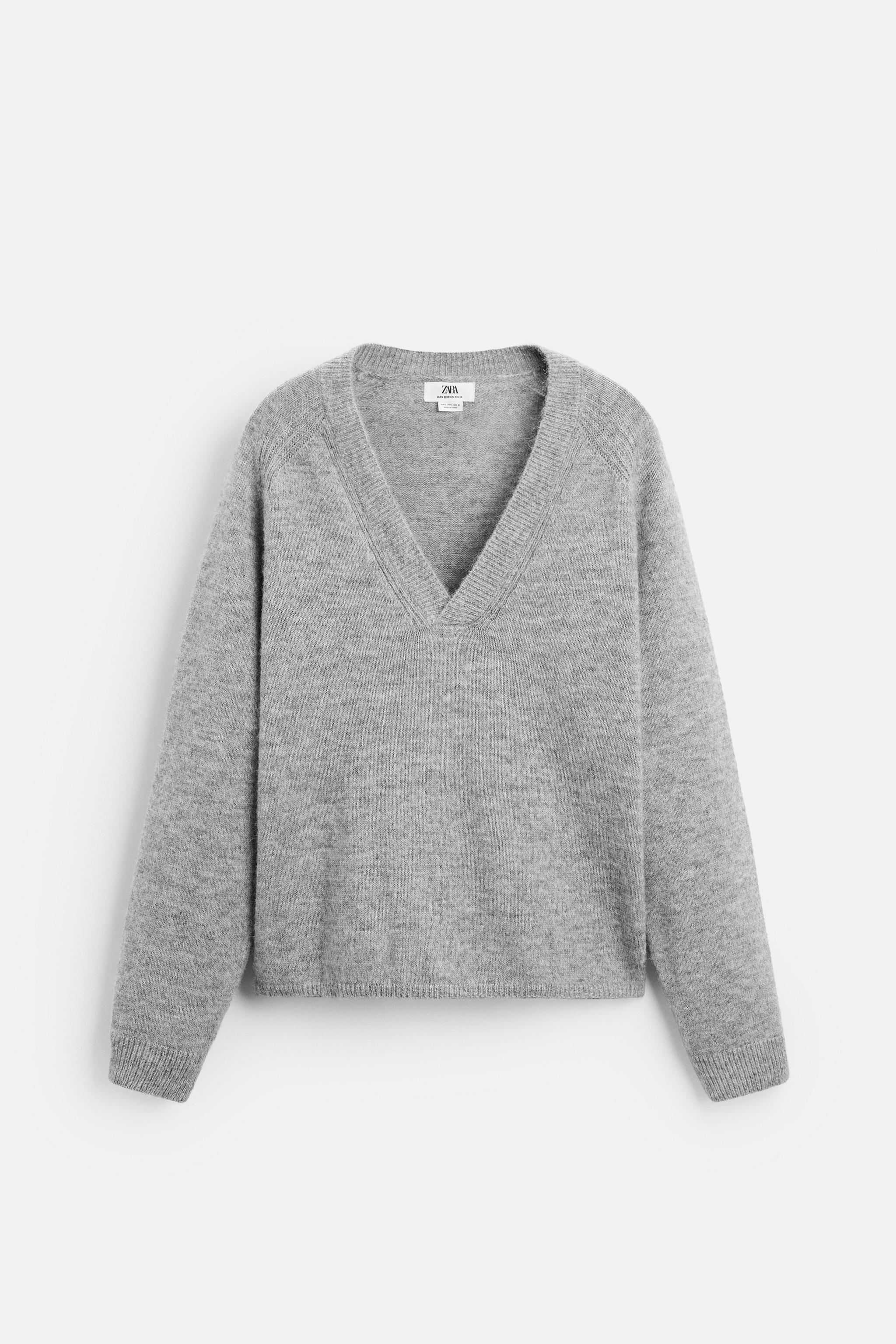 その他 TEN V NECK COTTON KNIT GRAY L V-NECK COTTON SWEATER - Grey marl | ZARA Australia