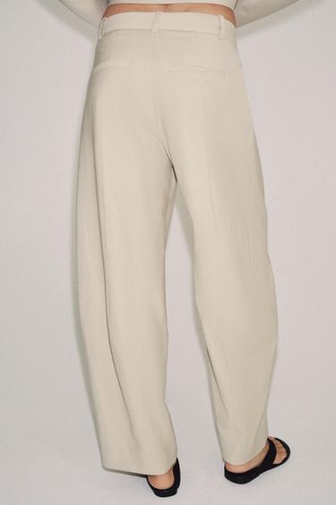 PANTALON BALLON MÉLANGE LAINE ZW COLLECTION - Beige de Zara - Image 2