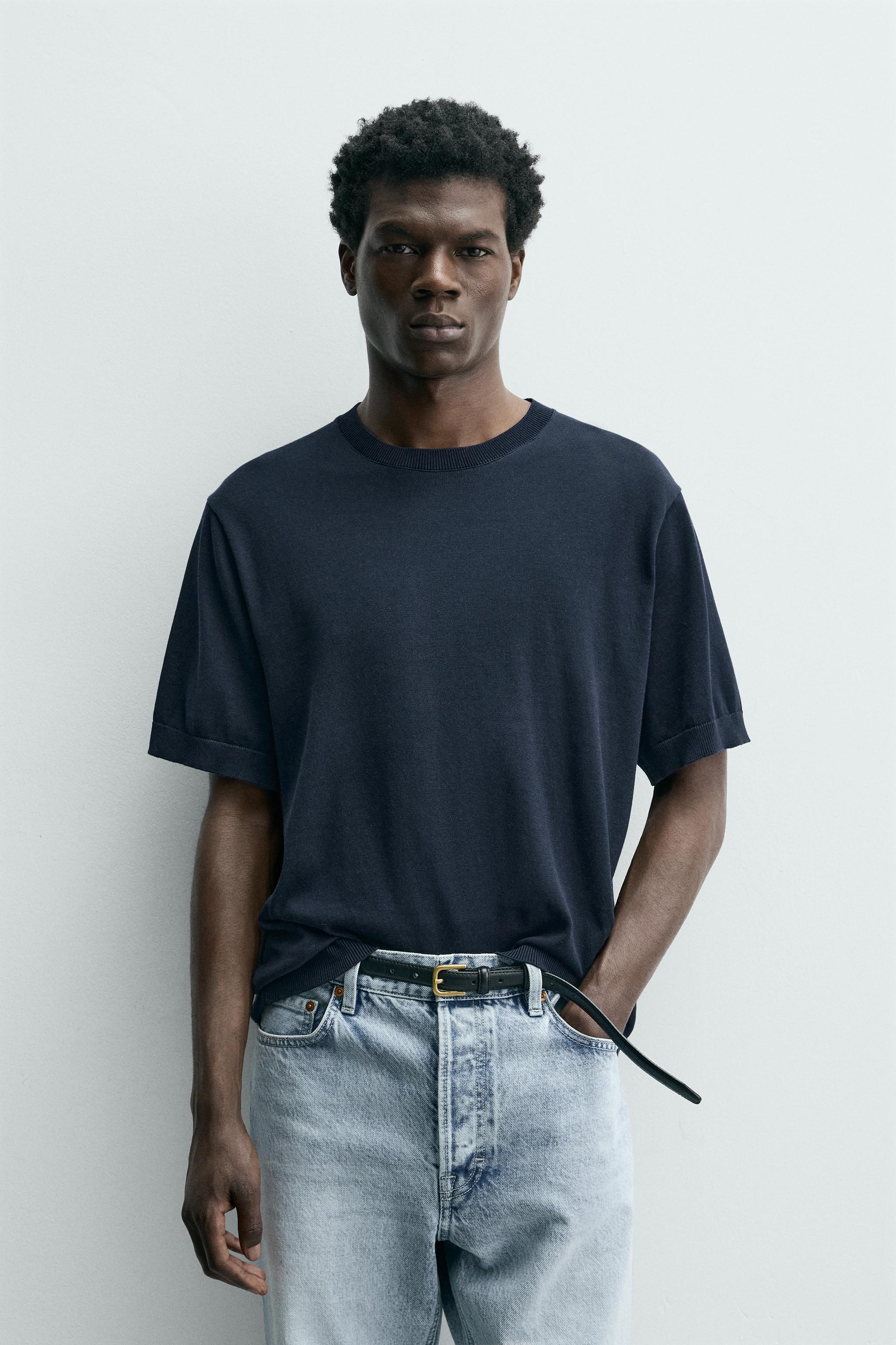 LIGHTWEIGHT COTTON KNIT T-SHIRT