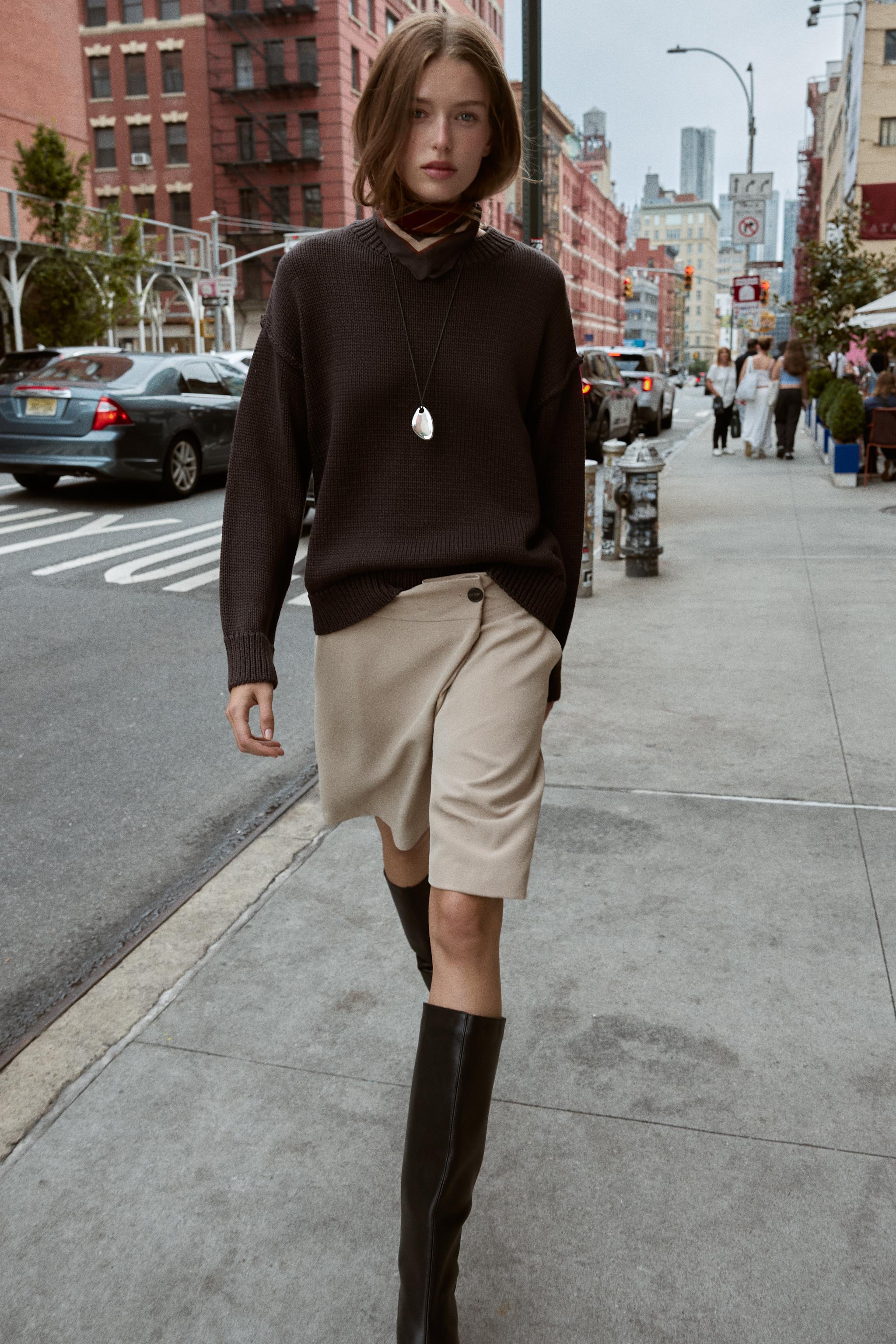 ラップバミューダパンツ - ゴールデンブラウン | ZARA Japan / 日本