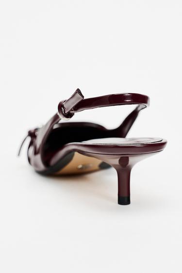 BUCKLE SLINGBACK SHOES - Burgundy Red by Zara - Image 4