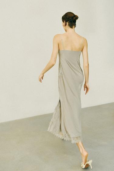 FLOWING LACE DRESS - Light green by Zara - Image 4
