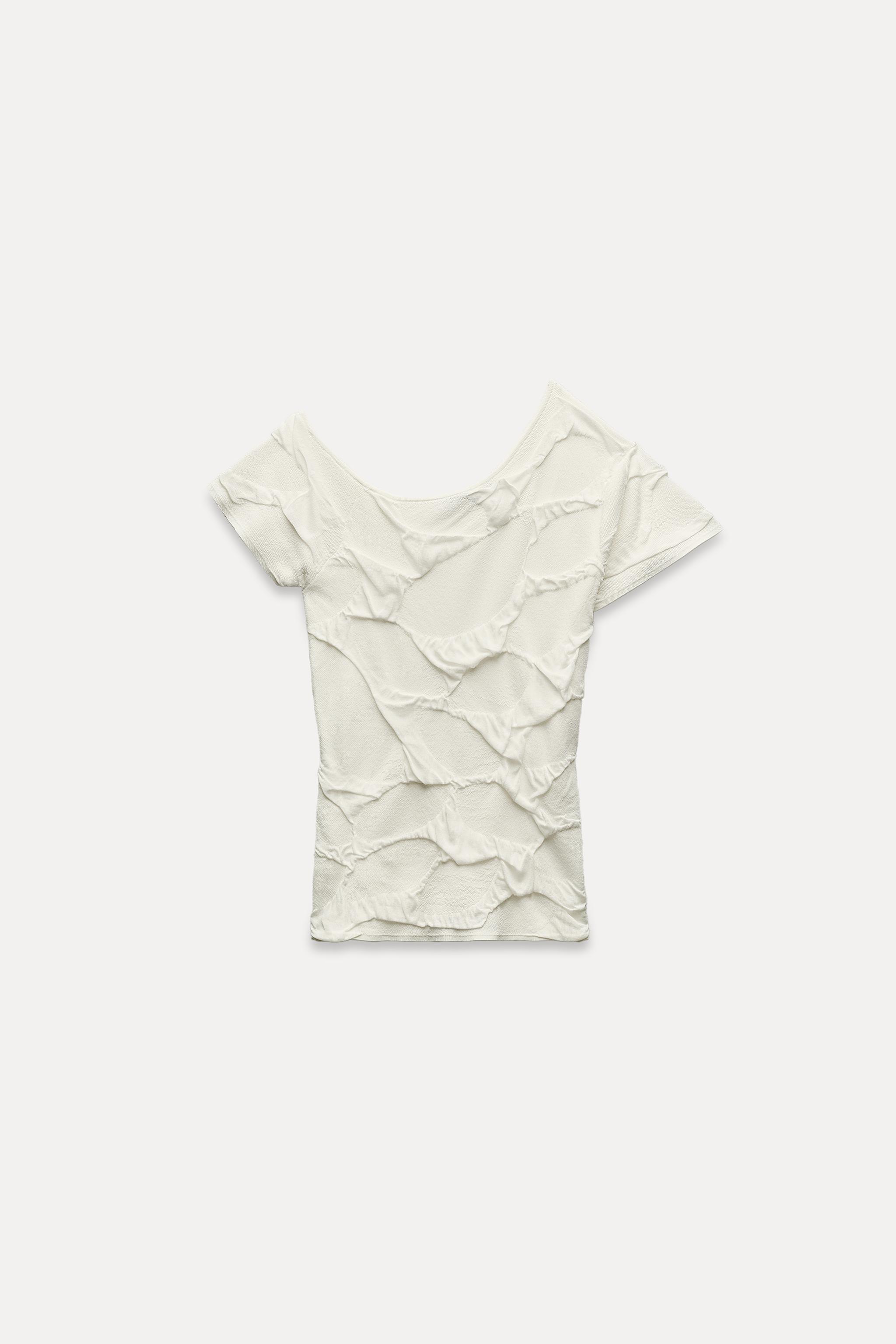ASYMMETRICAL KNIT CROP TOP - White | ZARA United States ASYMMETRICAL KNIT CROP TOP - White | ZARA United States