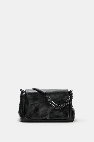 SCHULTERTASCHE MIT ROCK-UMSCHLAG - Schwarz von Zara