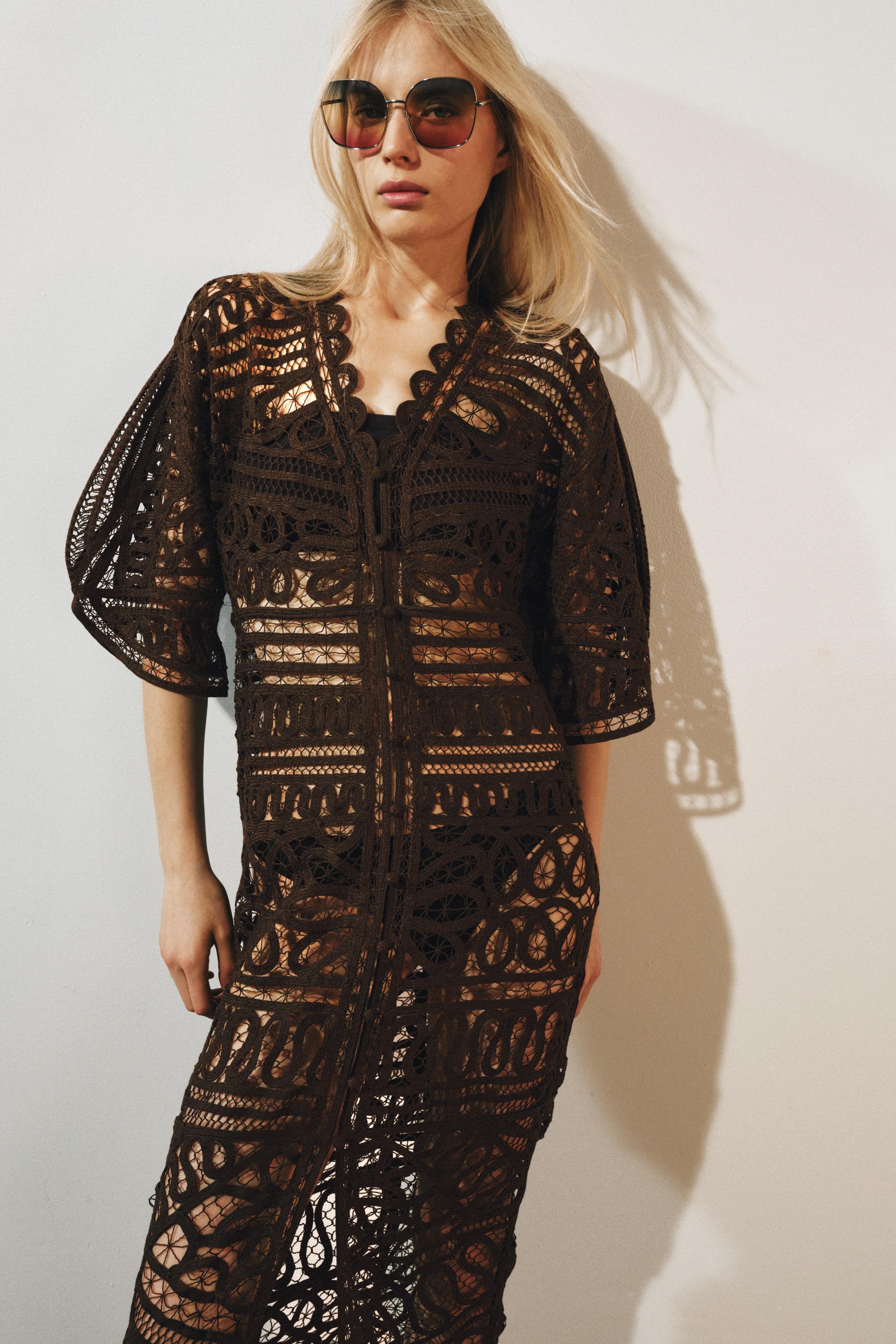 Женские платья Zara ZW COLLECTION LONG CROCHET DRESS