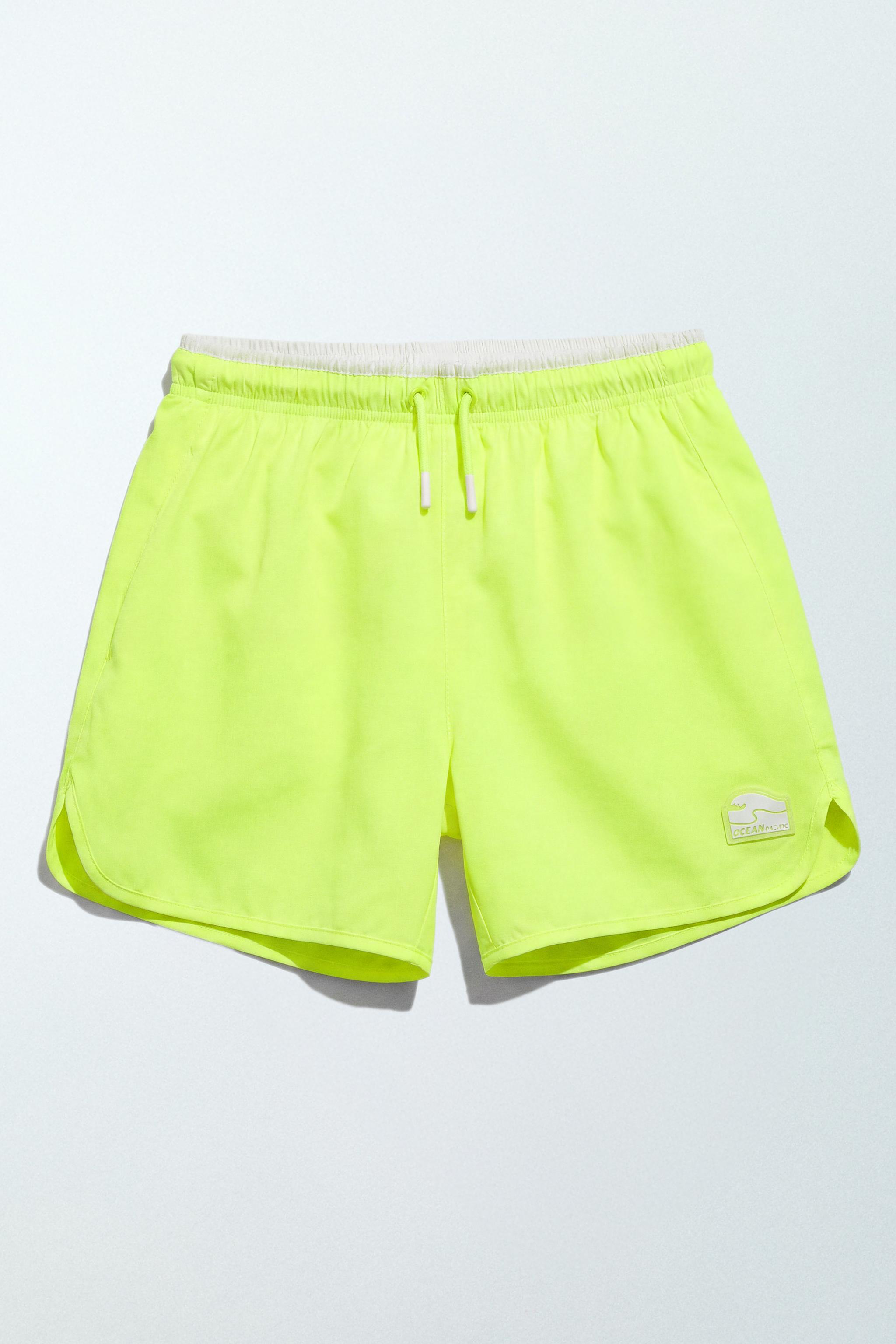 QUICK-DRY SWIM SHORTS (AGES 6-14) — Neon yellow