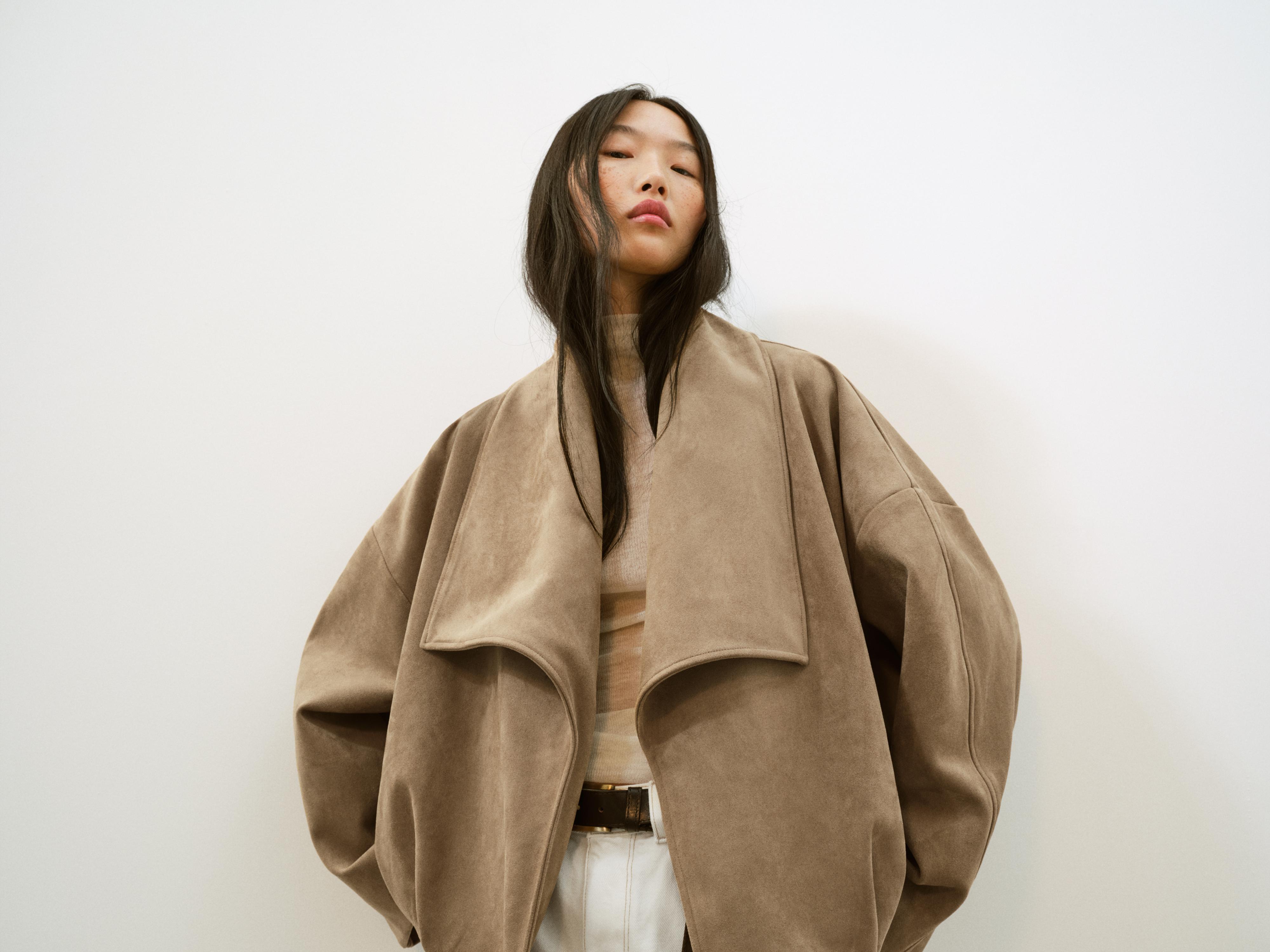 WRAPOVER FAUX SUEDE JACKET