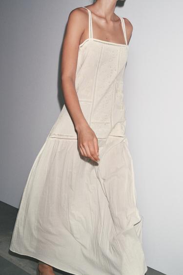 ROBE BRODÉE PATCHWORK ZW COLLECTION - Écru de Zara - Image 5