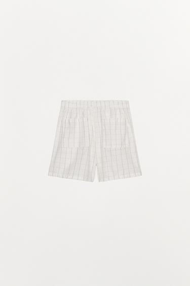 CHECK COTTON SHORTS - Black / White by Zara - Image 3