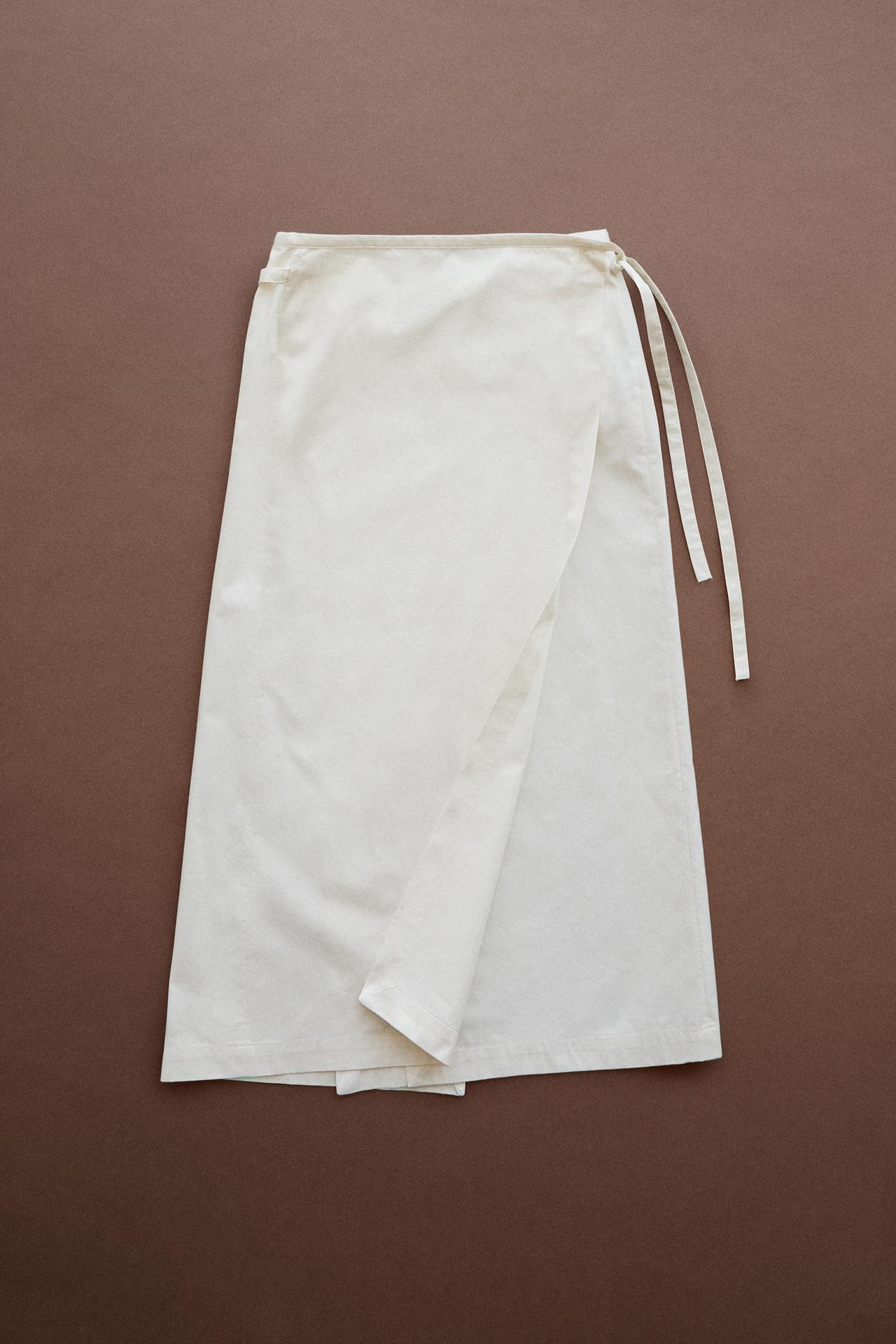 Wrap midi skirt - STUDIO — Ecru
