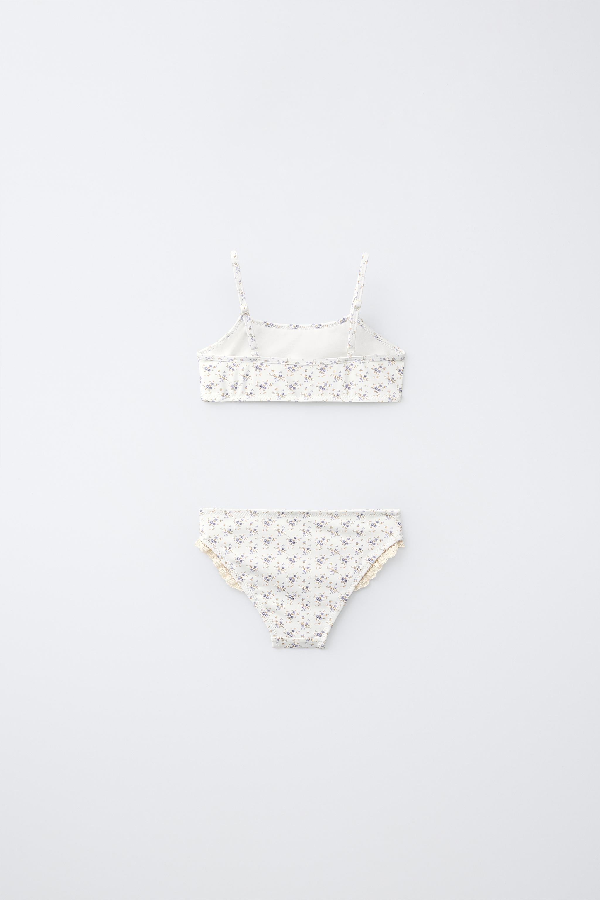 6-14 ANS/ BIKINI FLEURS ET DENTELLE