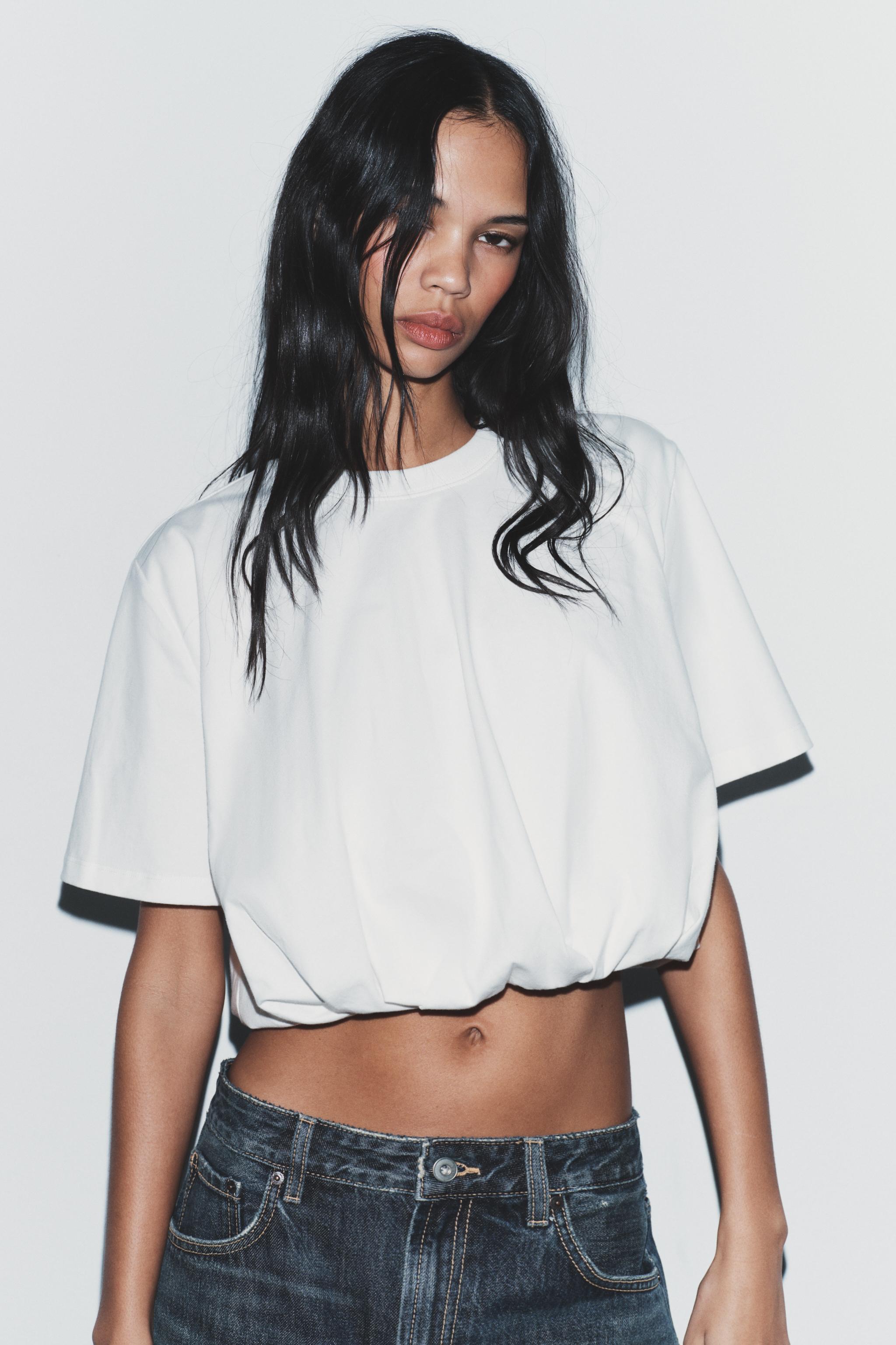 CROP FIT HACİMLİ T-SHIRT
