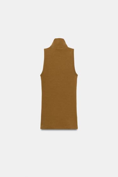 SLEEVELESS HIGH NECK TOP - Mink by Zara - Image 5