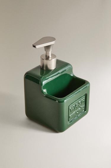 WASHING-UP LIQUID DISPENSER WITH CONTAINER - Mid-green by Zara - Image 1
