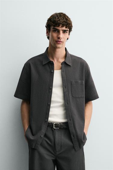 CAMISA ESTRUCTURA BOLSILLO - Gris / Tostado de Zara