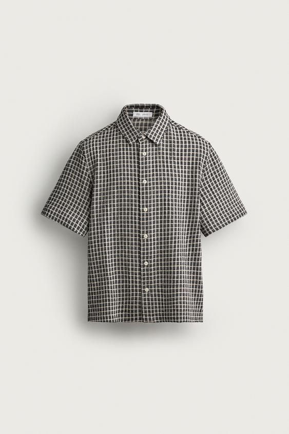 CAMISA RELAXED FIT ESTRUCTURA - Negro de Zara - Imagen 0