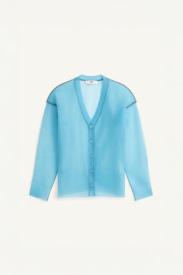LIMITED EDITION SEMI-SHEER CARDIGAN - Aquamarine by Zara