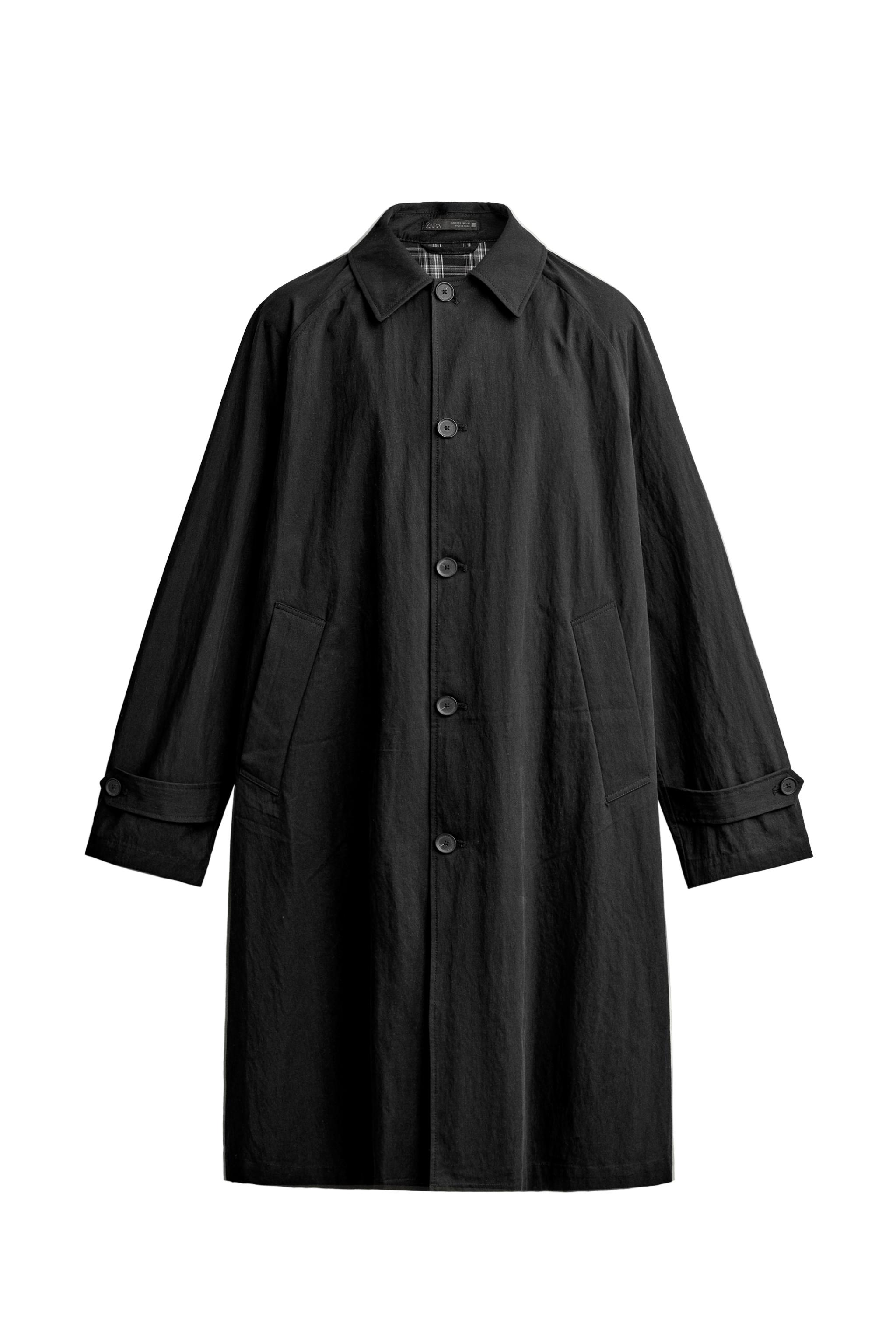CONTRAST RELAXED FIT TRENCH COAT
