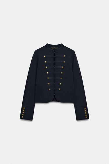 CHAQUETA PUNTO BOTONES - Marino de Zara