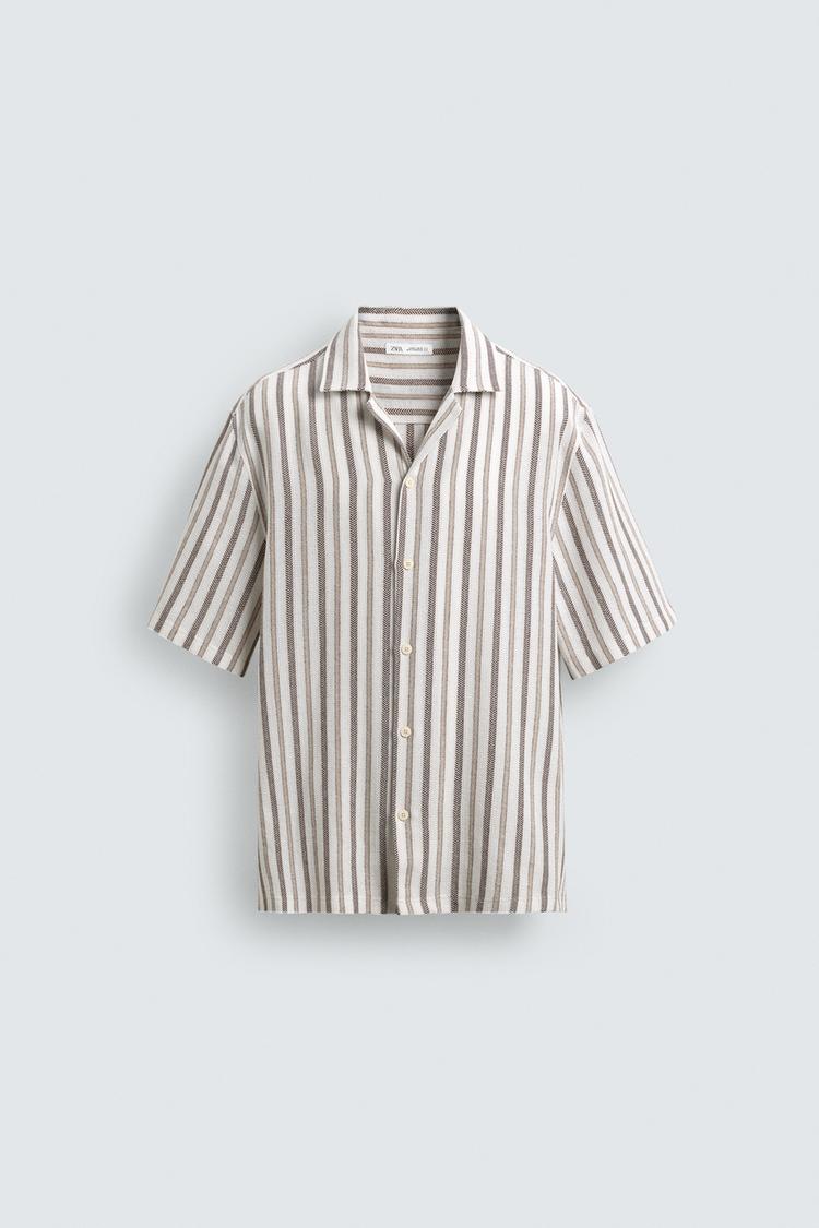 ZARA REGULAR FIT STRIPED JACQUARD SHIRT
