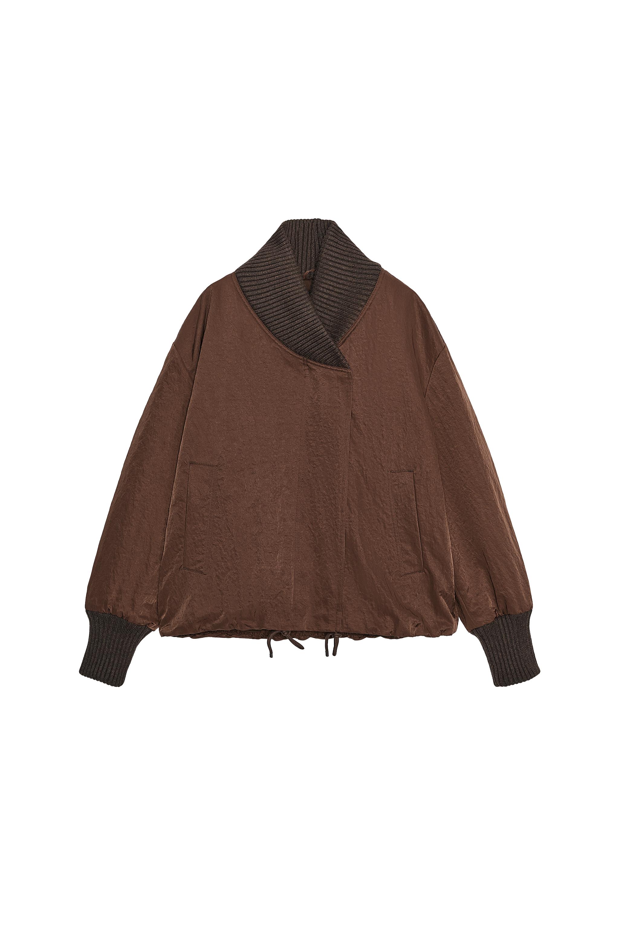 JAQUETA RIB ZW COLLECTION - Chocolate | ZARA Brasil